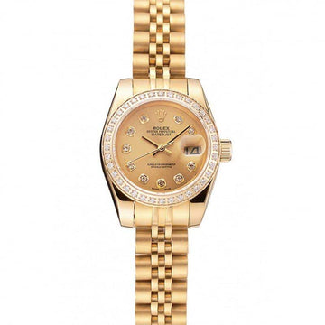 Swiss Rolex Lady-Datejust Champagne Dial Diamond Bezel Gold Jubilee Bracelet 1454096 - LEXCOPY-Redefine Luxury – Premium Watches, Unbeatable Prices