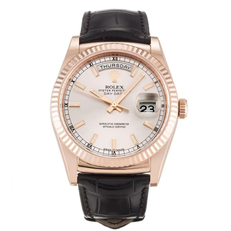 Rolex Day-Date 118135 Silver Mens 36MM - LEXCOPY-Redefine Luxury – Premium Watches, Unbeatable Prices
