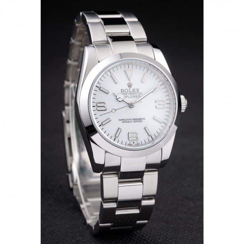 Rolex Explorer Polished Stainless 98086 Steel White Dial Men 37MM - LEXCOPY-Redefine Luxury – Premium Watches, Unbeatable Prices