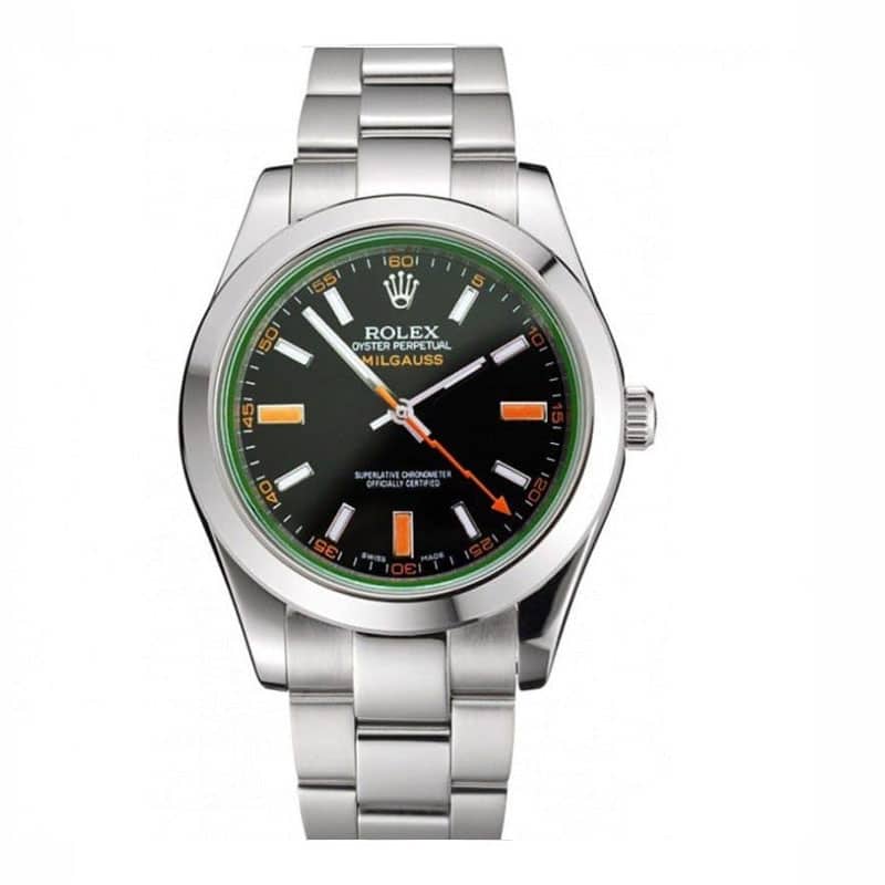 Rolex Milgauss Black Dial Orange Markings Stainless Steel Case Mens Watch 41MM - LEXCOPY-Redefine Luxury – Premium Watches, Unbeatable Prices