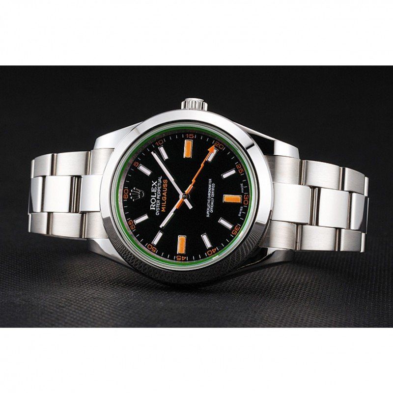 Rolex Milgauss Black Dial Orange Markings Stainless Steel Case Mens Watch 41MM - LEXCOPY-Redefine Luxury – Premium Watches, Unbeatable Prices