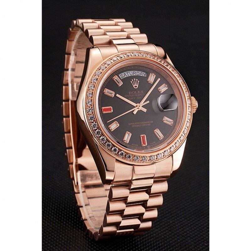 Swiss Rolex Day-Date Diamonds And Rubies Black Dial Rose Gold Bracelet 1454102 - LEXCOPY-Redefine Luxury – Premium Watches, Unbeatable Prices