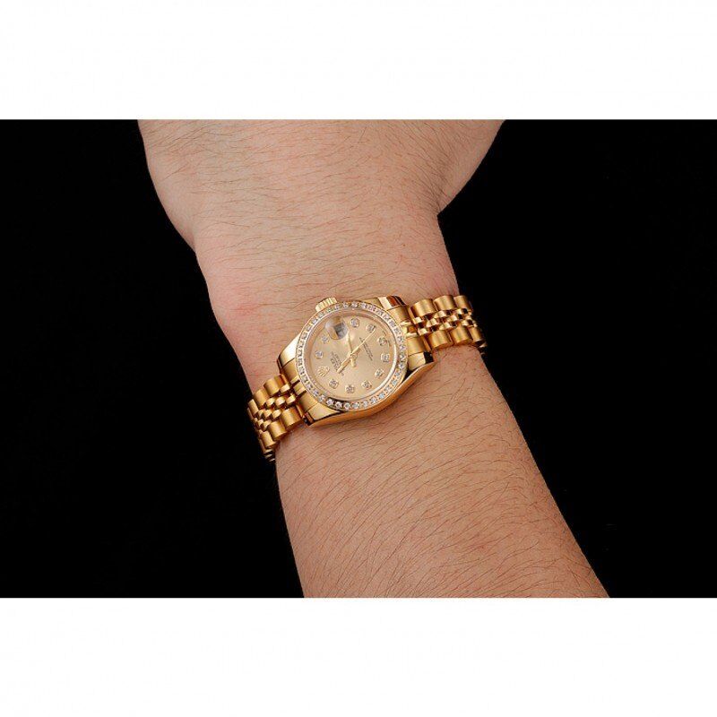Swiss Rolex Lady-Datejust Champagne Dial Diamond Bezel Gold Jubilee Bracelet 1454096 - LEXCOPY-Redefine Luxury – Premium Watches, Unbeatable Prices