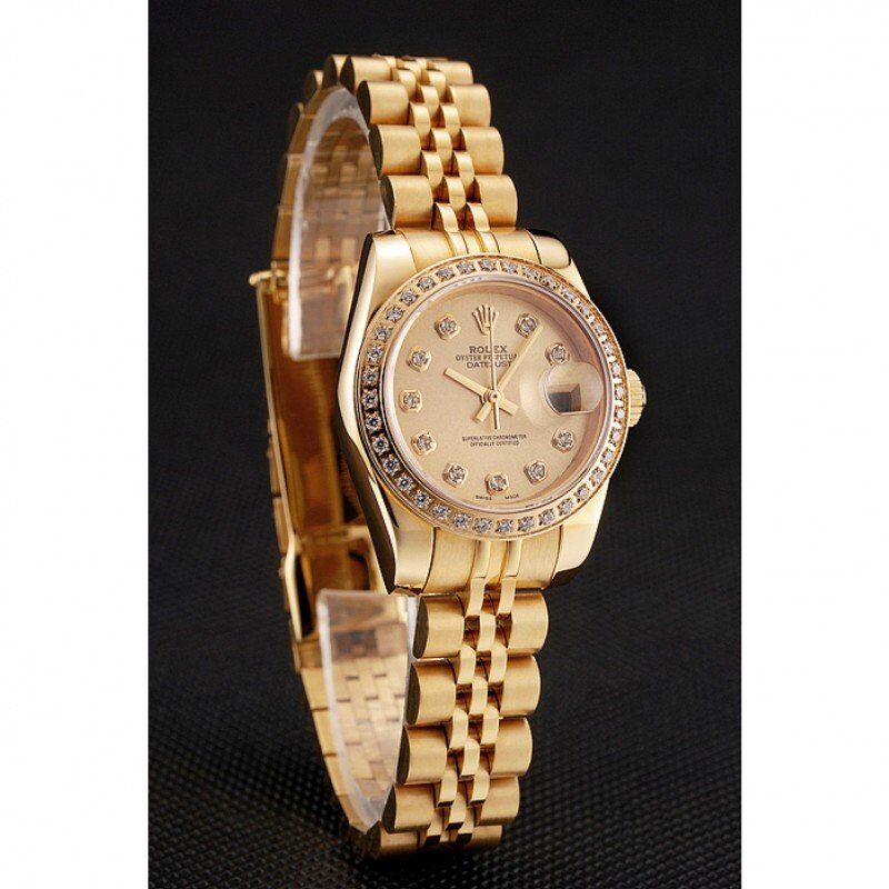 Swiss Rolex Lady-Datejust Champagne Dial Diamond Bezel Gold Jubilee Bracelet 1454096 - LEXCOPY-Redefine Luxury – Premium Watches, Unbeatable Prices