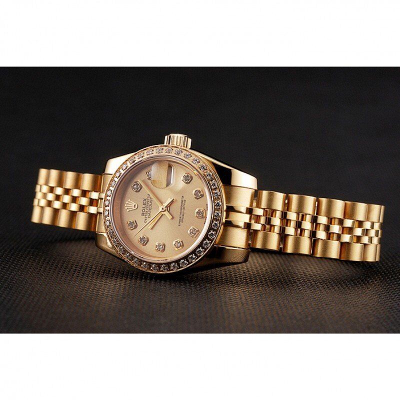 Swiss Rolex Lady-Datejust Champagne Dial Diamond Bezel Gold Jubilee Bracelet 1454096 - LEXCOPY-Redefine Luxury – Premium Watches, Unbeatable Prices