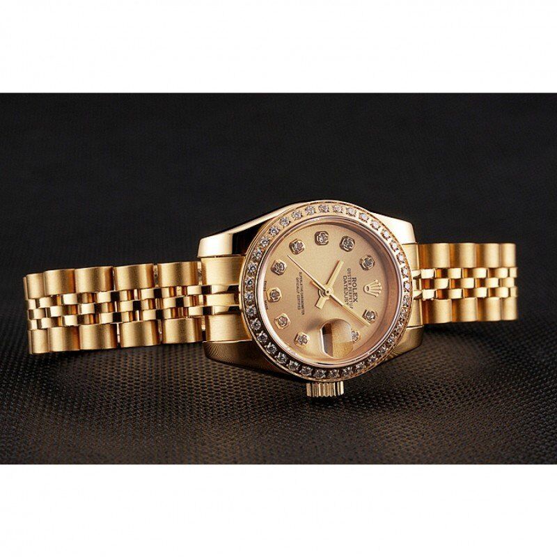 Swiss Rolex Lady-Datejust Champagne Dial Diamond Bezel Gold Jubilee Bracelet 1454096 - LEXCOPY-Redefine Luxury – Premium Watches, Unbeatable Prices