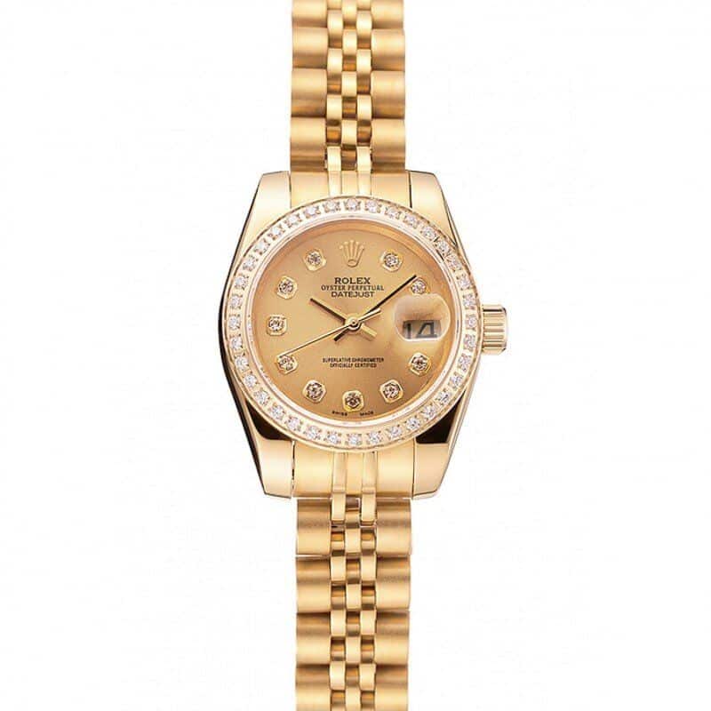 Swiss Rolex Lady-Datejust Champagne Dial Diamond Bezel Gold Jubilee Bracelet 1454096 - LEXCOPY-Redefine Luxury – Premium Watches, Unbeatable Prices